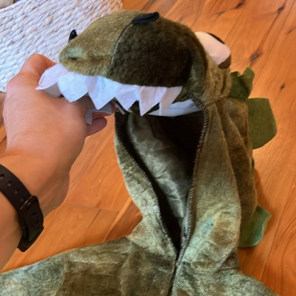 Rubie's Olive Green Dinosaur Costume with Yellow Belly